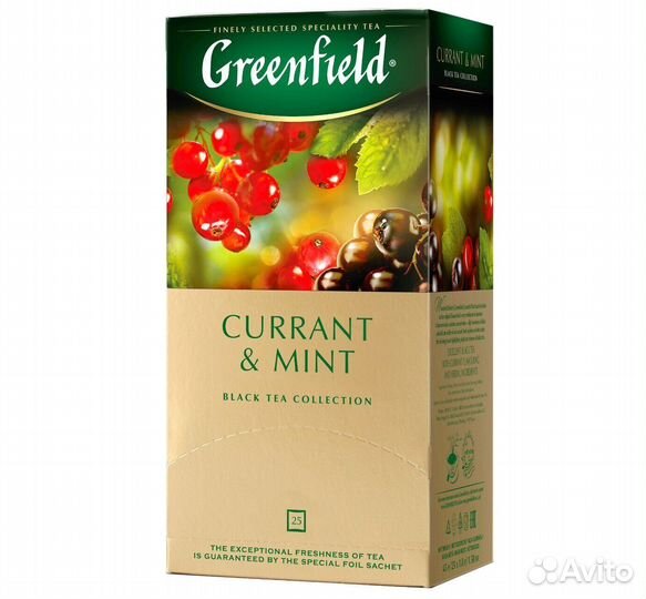 Чай Greenfield Currant & Mint Чёрный 25пакетиков