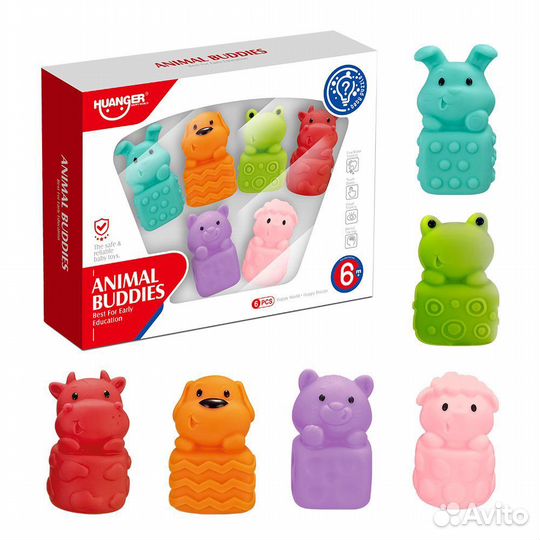 Комплект сенсорных резиновых игрушек для малышей