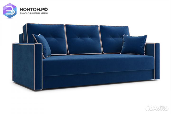 Диван еврокнижка Леон 3-х местный темно-синий