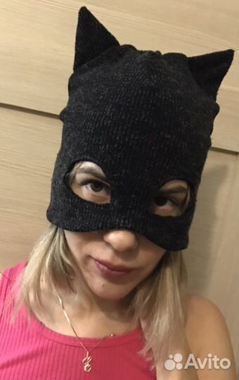 Шапка кошка с ушками