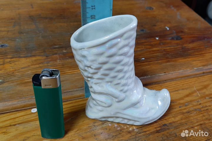 Карандашница Сапожок керамика б/у СССР