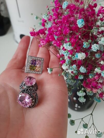 Кольцо и серьги посеребренные