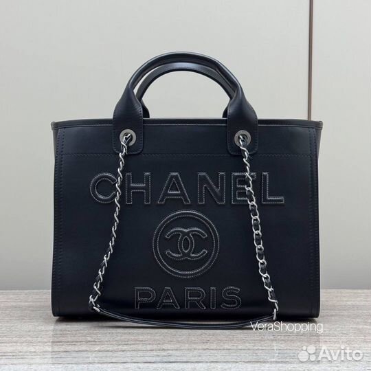 Сумка шопер под заказ Chanel черная 34 см