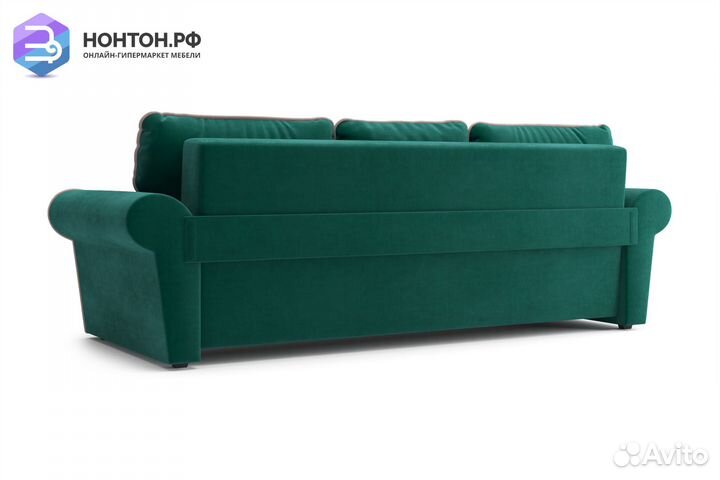 Диван еврокнижка Прованс 3-х местный изумрудный