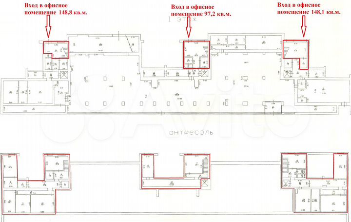 Аренда офисных помещений от 97,2 до 148,8 кв.м