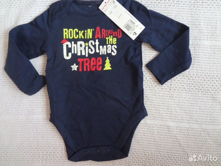 Новогоднее боди 9-12 мес танцуй вокруг елки