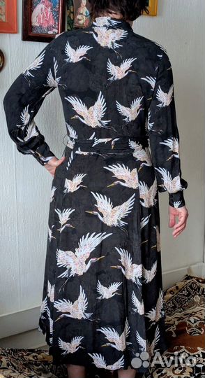 Женское платье HM 44-46 с журавлями
