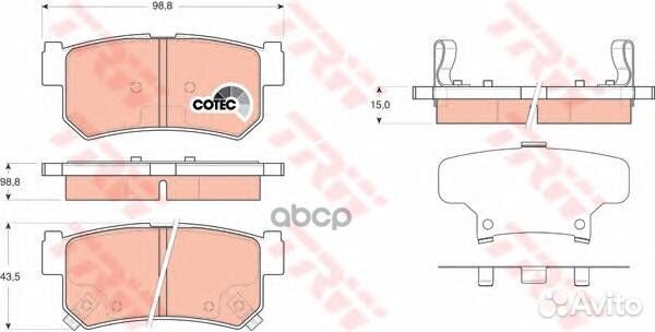 Колодки тормозные дисковые зад daewoo rexto