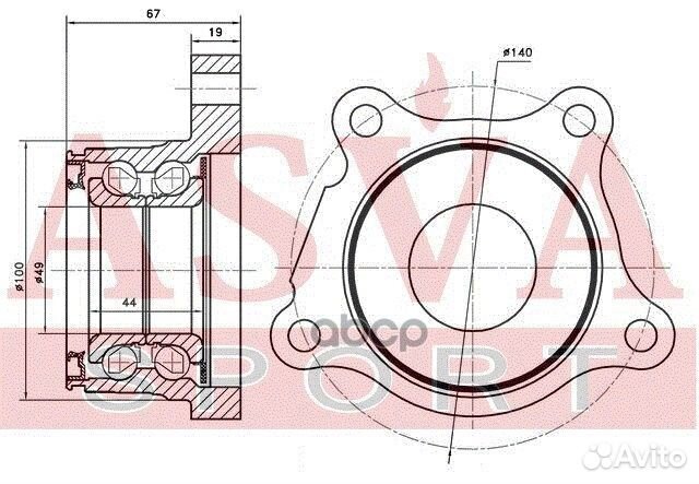 Ступица задняя левая tywhlc200RL asva