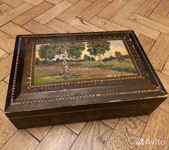 Шкатулка деревянная старинная