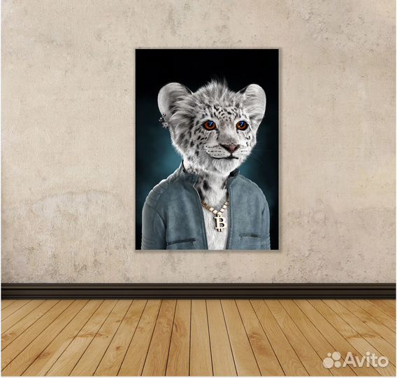 Картины на холсте. Брутальные львы NFT Lion