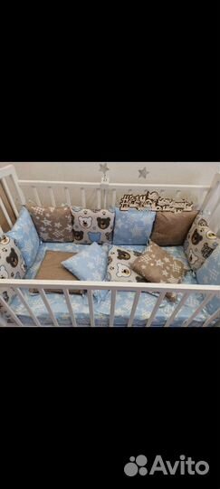 Бортики в кроватку,простынь на резинке,одеялко