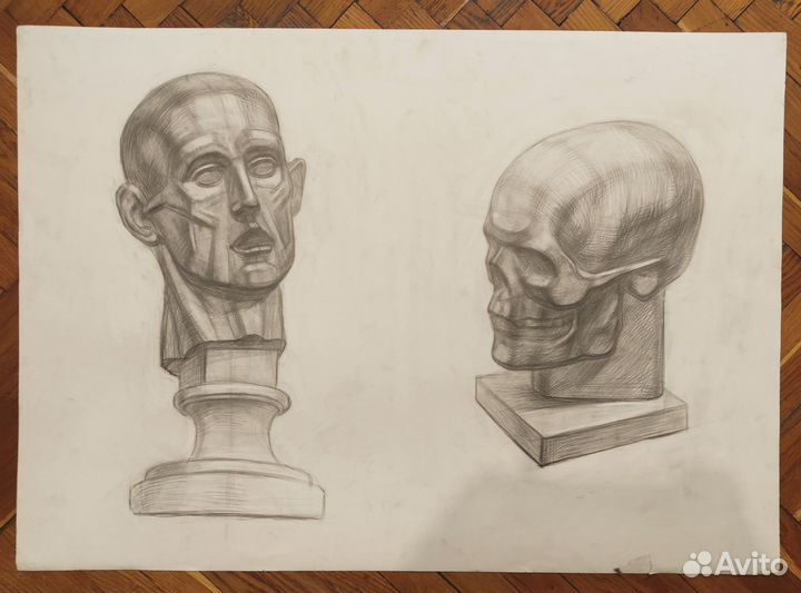 Академический рисунок учебные работы 10 шт