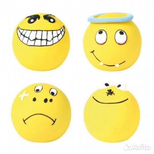 Trixie игрушка для собак Смайлы, набор 6 см