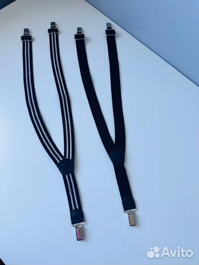 Подтяжки для мальчика черные полосатые черно белые