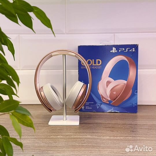 Гарнитура Sony Gold 2.0 7.1 Розовые С Коробкой