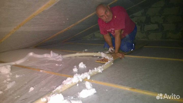 Утепление пеноизолом