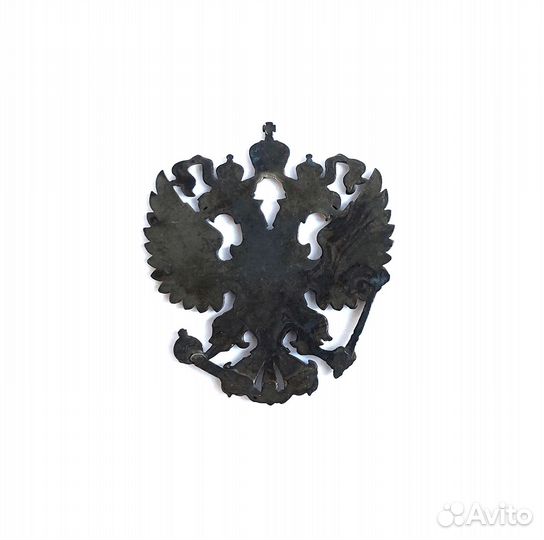 Герб России, 80х75, мельхиор, латунь, худож. литье