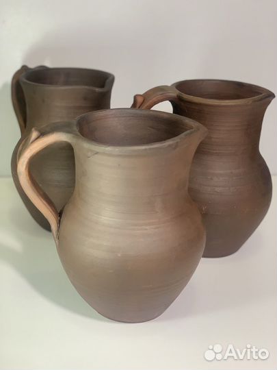 Кувшин глиняный, с ручкой, керамика