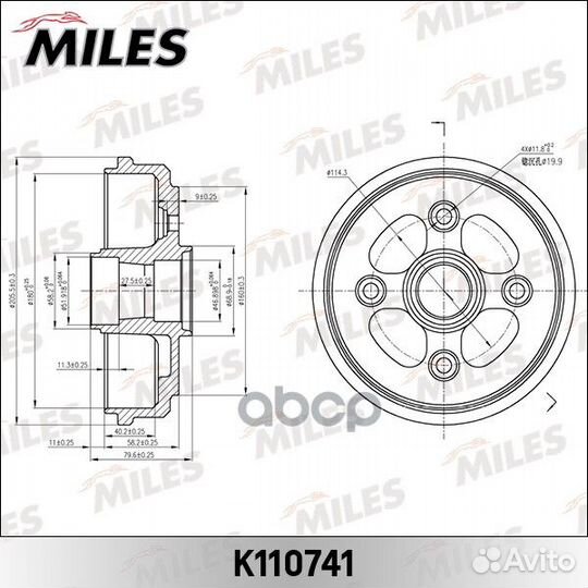 Барабан тормозной matiz k110741 Miles
