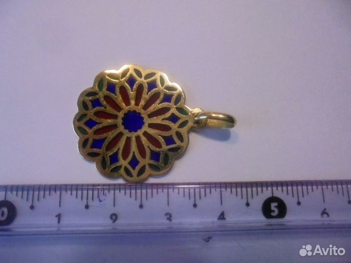 Золот подвеска витражн эмаль 3 гр 700 проба Европа