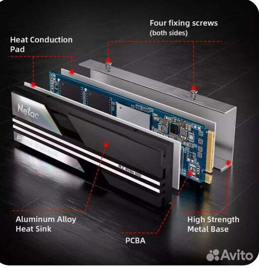 Жёсткий диск SSD nvme m.2 PCIe gen 4 Netac