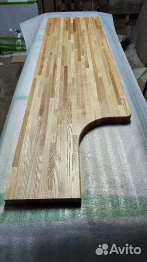 Столешница для ванной из массива ясеня