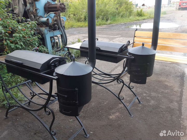 Мангал с печью под казан. Цена на 1 фото