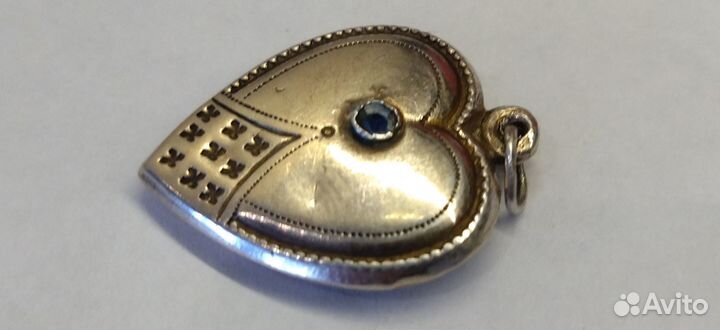 Кулон, подвеска сердце серебро 875 проба СССР 19