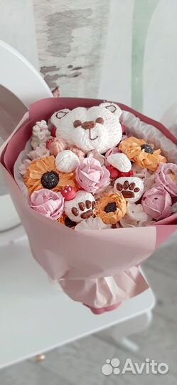 Зефир.Букет из зефирных цветов на день учителя