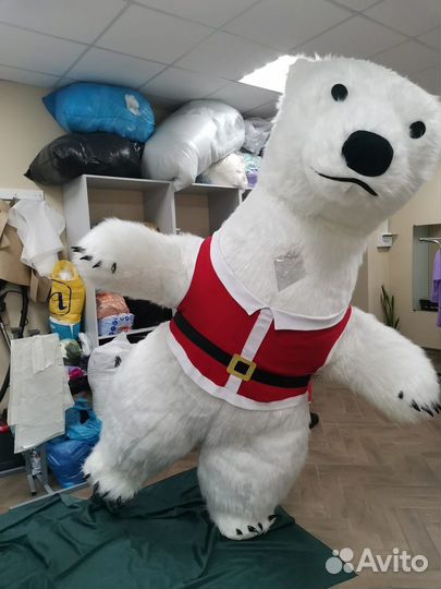 Новогодний костюм для ростового белого медведя