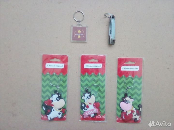 Брелоки 5 штук, современные и времён СССР