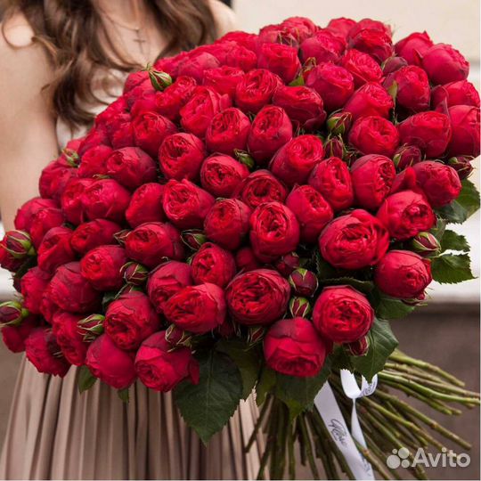 Пионовидные розы, Букет из пионовидных роз, достав