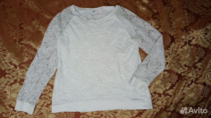 Школьная блузка кружевная девочке 146-152