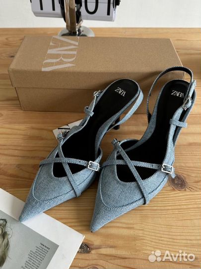 Туфли джинсовые zara