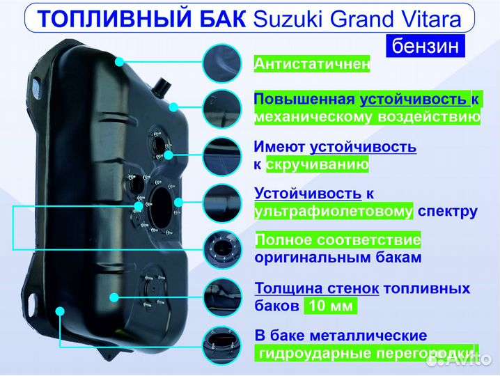 Бак топливный Suzuki Grand Vitara г.в. 1998-2005