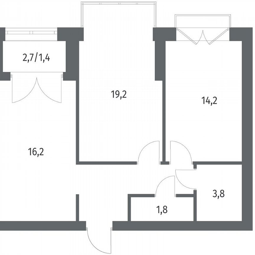 2-к. квартира, 63,8 м², 12/13 эт.