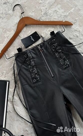 Кожаные стильные брюки YSL