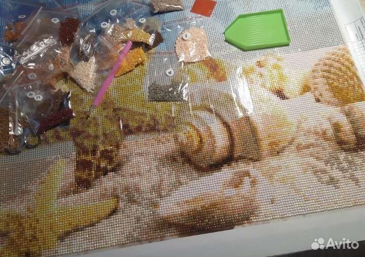 Алмазная мозаика на подрамнике 40*50 Белый лев