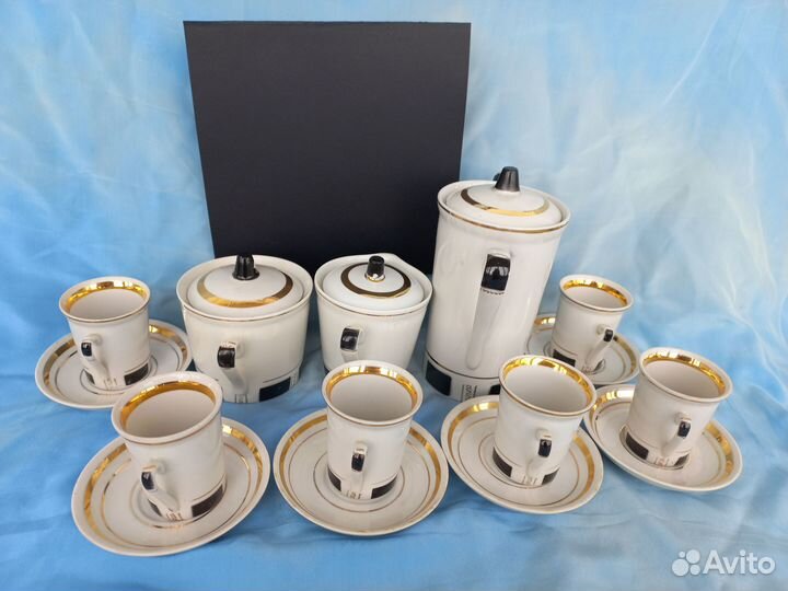 Кофейный сервиз Чёрное и белое. Фарфор, авангард