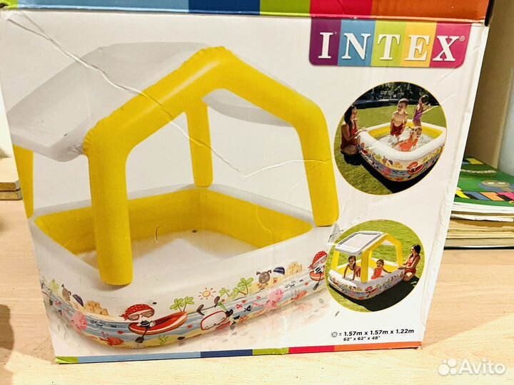 Детский надувной бассейн с крышей