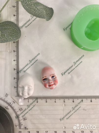 Силиконовый молд заготовка лица для ватной игрушки