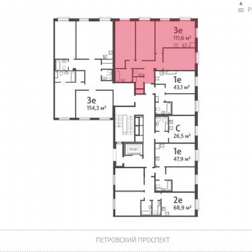 3-к. квартира, 112,4 м², 8/9 эт.