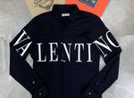 Рубашка черная VLN с буквами Валентино