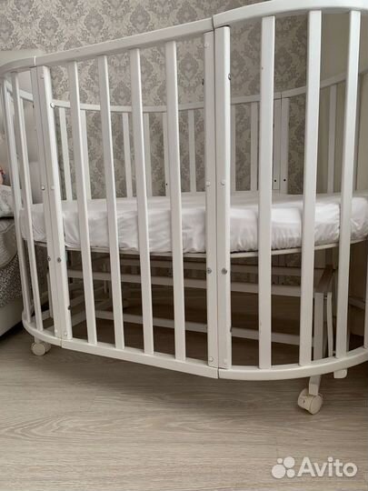 Детская кроватка трансформер с маятником