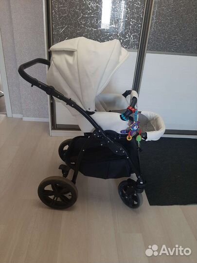 Коляска 2 в 1 эко кожа Peppy Sandra