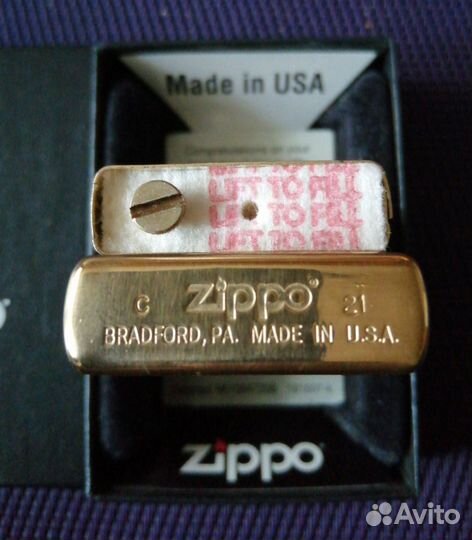 Зажигалка Zippo 204 brushed brass