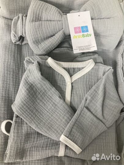 Новый Комплект на выписку муслиновый