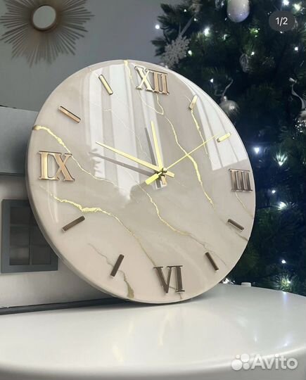 Настенные дизайнерские часы из эпоксидной смолы