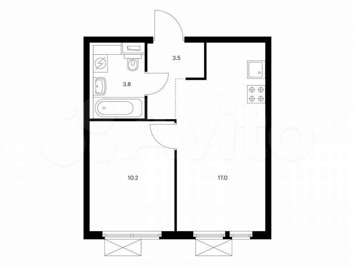 1-к. квартира, 34,5 м², 2/14 эт.